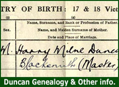 Click Here - Duncan Genealogy and
                                  Other Info