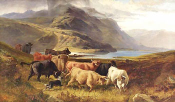 Droving Highland Cattle by Joseph Adam